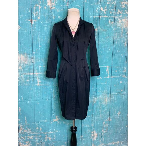 Club Monaco black 3/4 sleeves hidden buttons mini dress size 2 - Picture 10 of 11